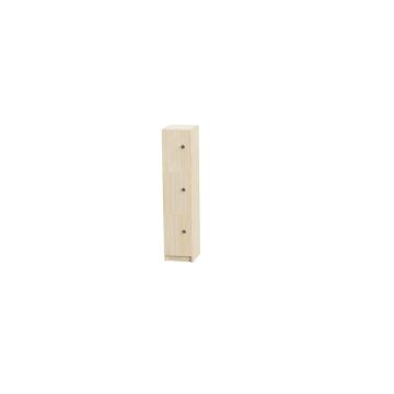 3 Door Wooden Locker H1370mm Handle Maple