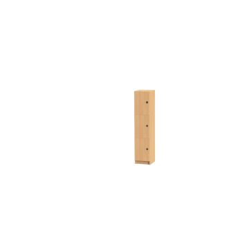 3 Door Wooden Locker H1370mm Inset Handle Beech