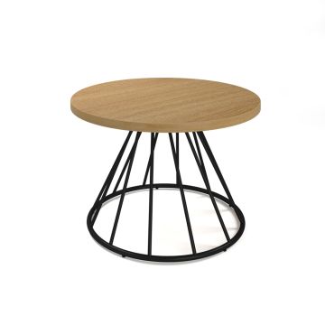 Figaro Table with Black Spiral Base Oak