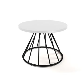 Figaro Table with Black Spiral Base White