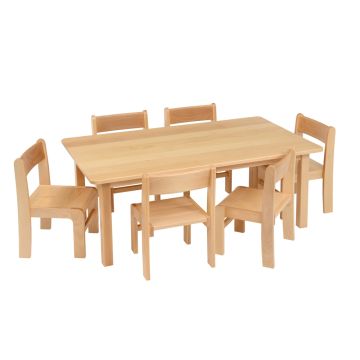 Solid Beech Rectangular Table L1200 x H300mm