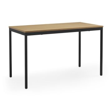 FW Rect 1200x600xH760mm Black Frame Beech Top