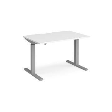 Sit-Stand Electric Desk Silver Frame White 1200x800mm