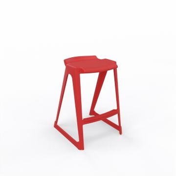 EN One Stool 610mm Cherry Red with bag hook