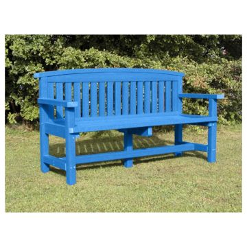 Recycled Plastic Traditional Bench 3 Seater Blue