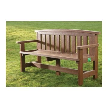Recycled Plastic Traditional Bench 3 Seater Brown