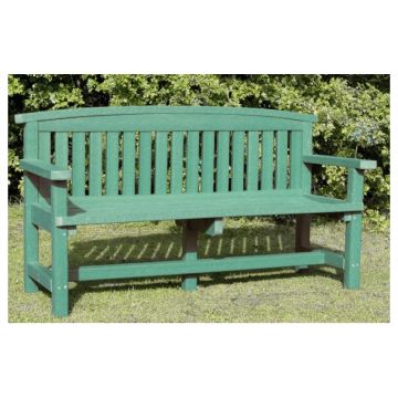 Recycled Plastic Traditional Bench 3 Seater Green