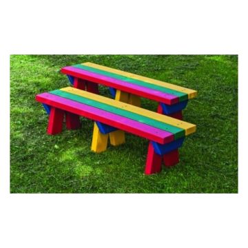 Eco Sturdy Teeny Tot Bench 3 Seater H250mm Rainbow