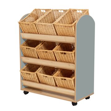 Wild Wood Tilt Tilt Tote Storage Trolley 9 Baskets Fjord Green