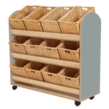Wild Wood Tilt Tilt Tote Storage Trolley 12 Baskets Fjord Green