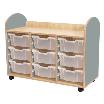 Wild Wood Tray Storage 9 Deep Clear Trays Fjord Green