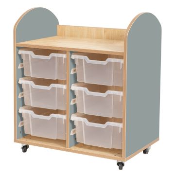 Wild Wood Tray Storage 6 Deep Clear Trays Fjord Green