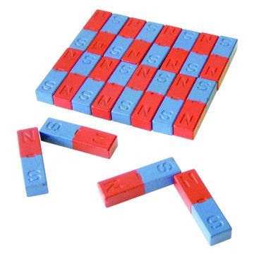 Large Ferrite Block Magnets Blue/Red Pack 20
