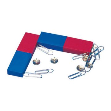 Plastic Cased Bar Magnets Blue/Red Pack 2