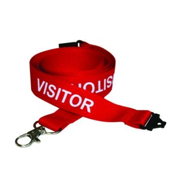 Visitor Breakaway Lanyards Red Pack of 10