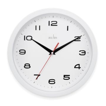 12 Hour Dial Clock 245mm White