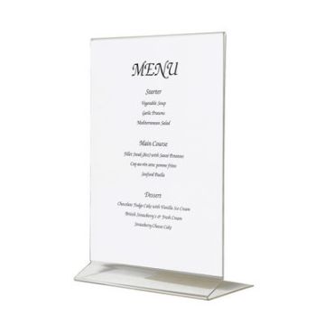 Acrylic Menu Holders A4 Clear