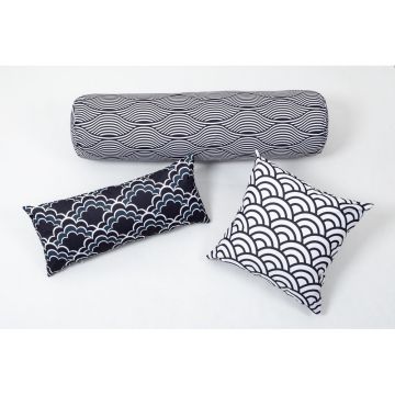 Wild Wood Black & White Wavy Bolster Cushions Pack of 3