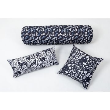 Wild Wood Black & White Woodland Bolster Cushions Pack of 3