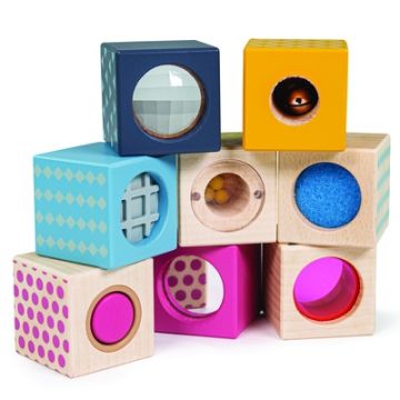 Sensory Wooden Rainbow Blocks Pack of 8