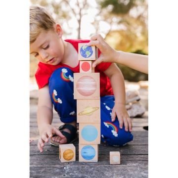Wooden Planet Blocks Pack of 8