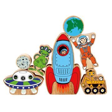 Wooden Space Playset Pack of 7
