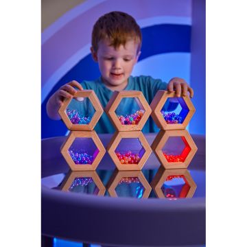Luminous Wooden Hexagon Shakers Pack of 6