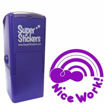 Teacher Stamp | Education Marking Stamp - Nice Work Rainbow