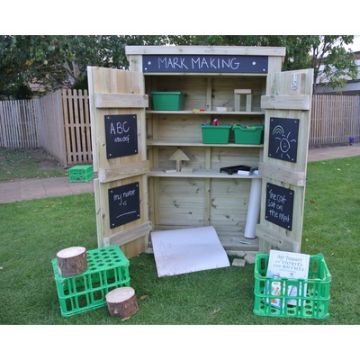 Outdoor Storage Shed with Chalkboard