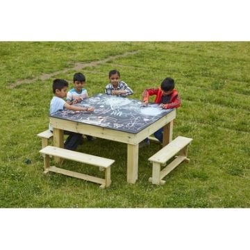 Chalkboard Table with Benches