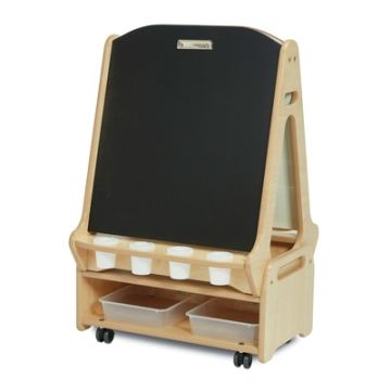 2 Station Chalk/Whiteboard Easel & Low Trolley