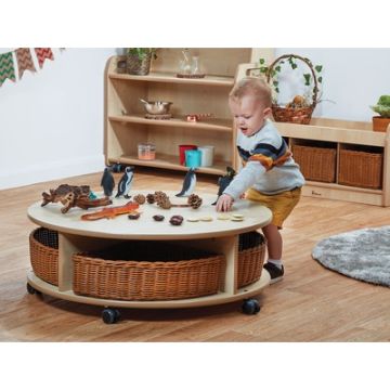 Single Mobile Circular Storage Unit Baskets