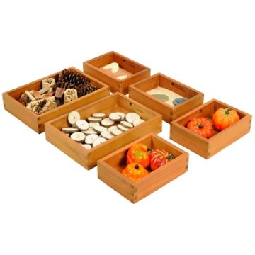 Wooden Sorting Boxes Pack of 6