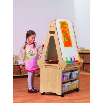 Double-sided 2 Station Easel Tall Storage Trolley