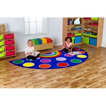 Rainbow Semi-Circle Placement Carpet 300 x 150cm
