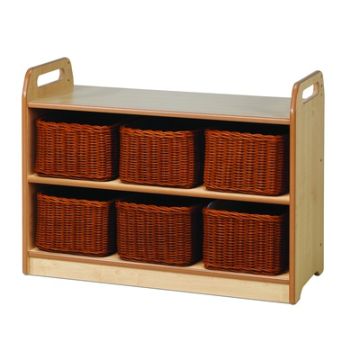 Shelf Unit with Display/Mirror Back and Baskets
