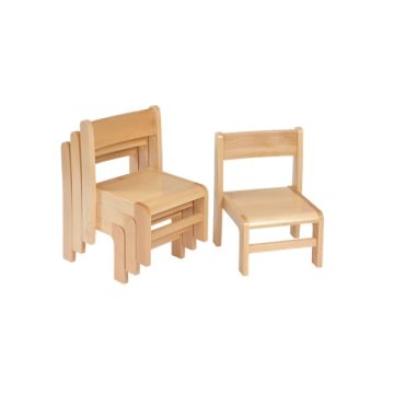 310mm Solid Beech Stacking Chair 4 Pack