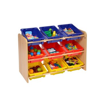 Room Scenes Classroom Tidy with 9 Clear or Coloured Plastic Trays