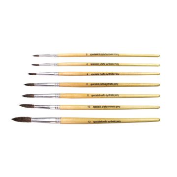 Specialist Crafts Synthetic Pony Round Short Assorted Pack 140