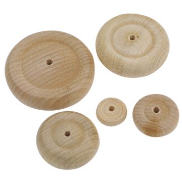 Turned Wooden Wheels. Pack of 10